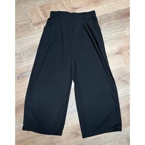 Halara Black Wide Leg Crop Pants Women's Size MP